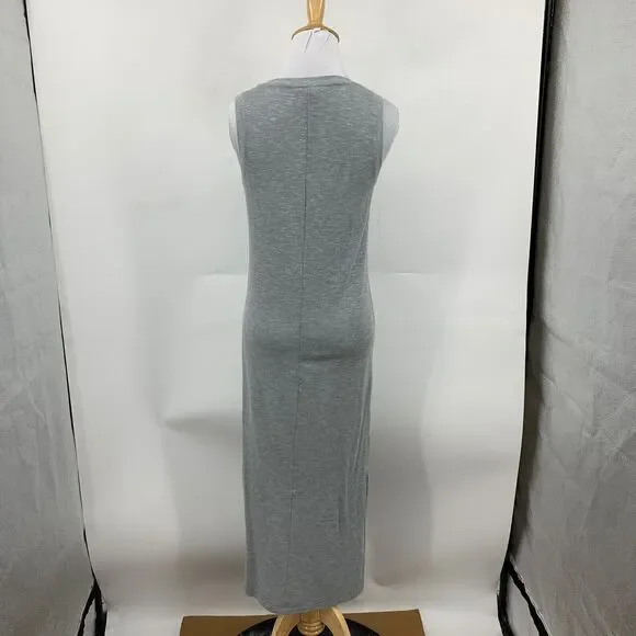 Paige Dress Womens XS Extra Small Gray Heather Sage Midi Tank Side Slits V Neck - Picture 6 of 15